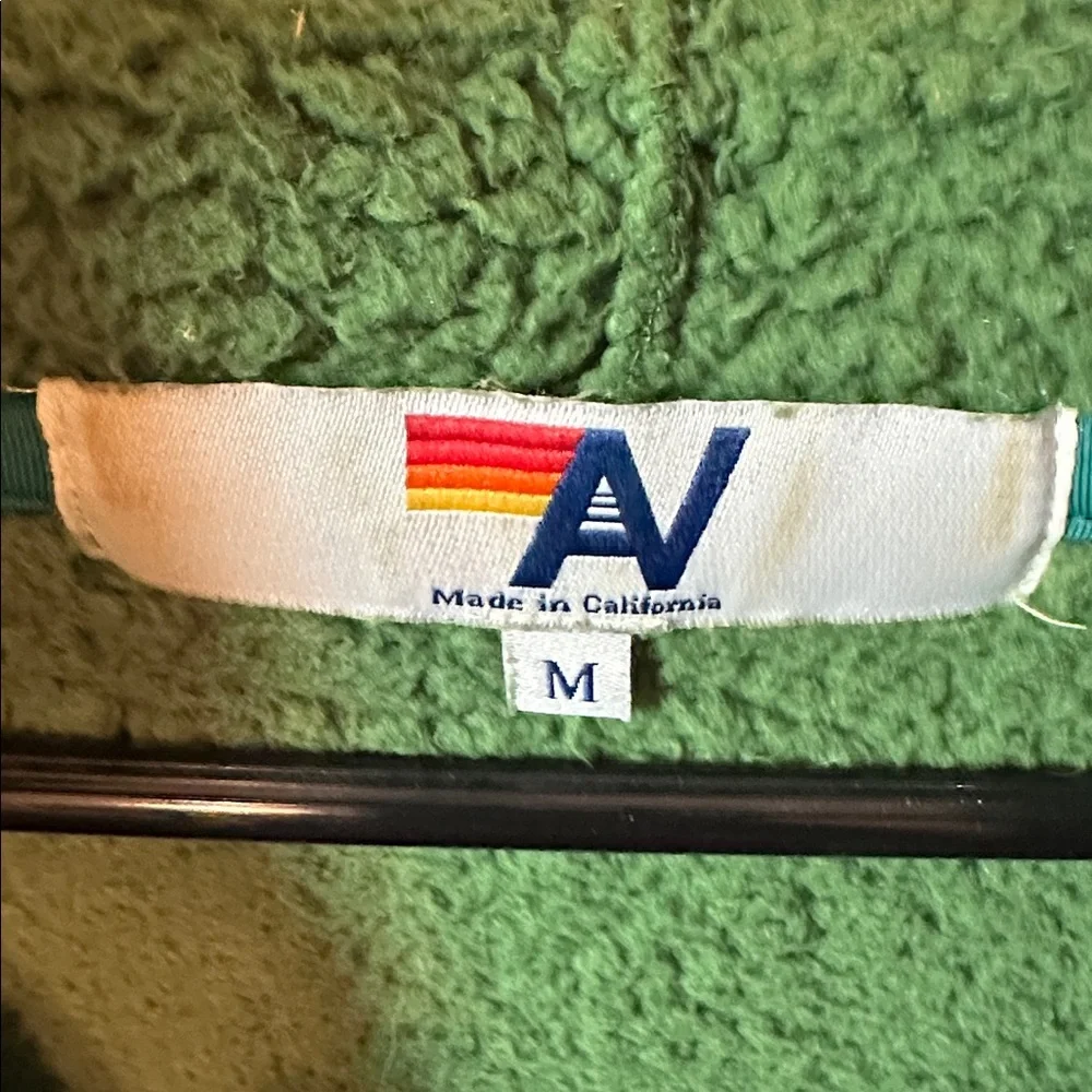 Aviator Nation Teddy unisex hooded half zip - garden green - Picture 6 of 6